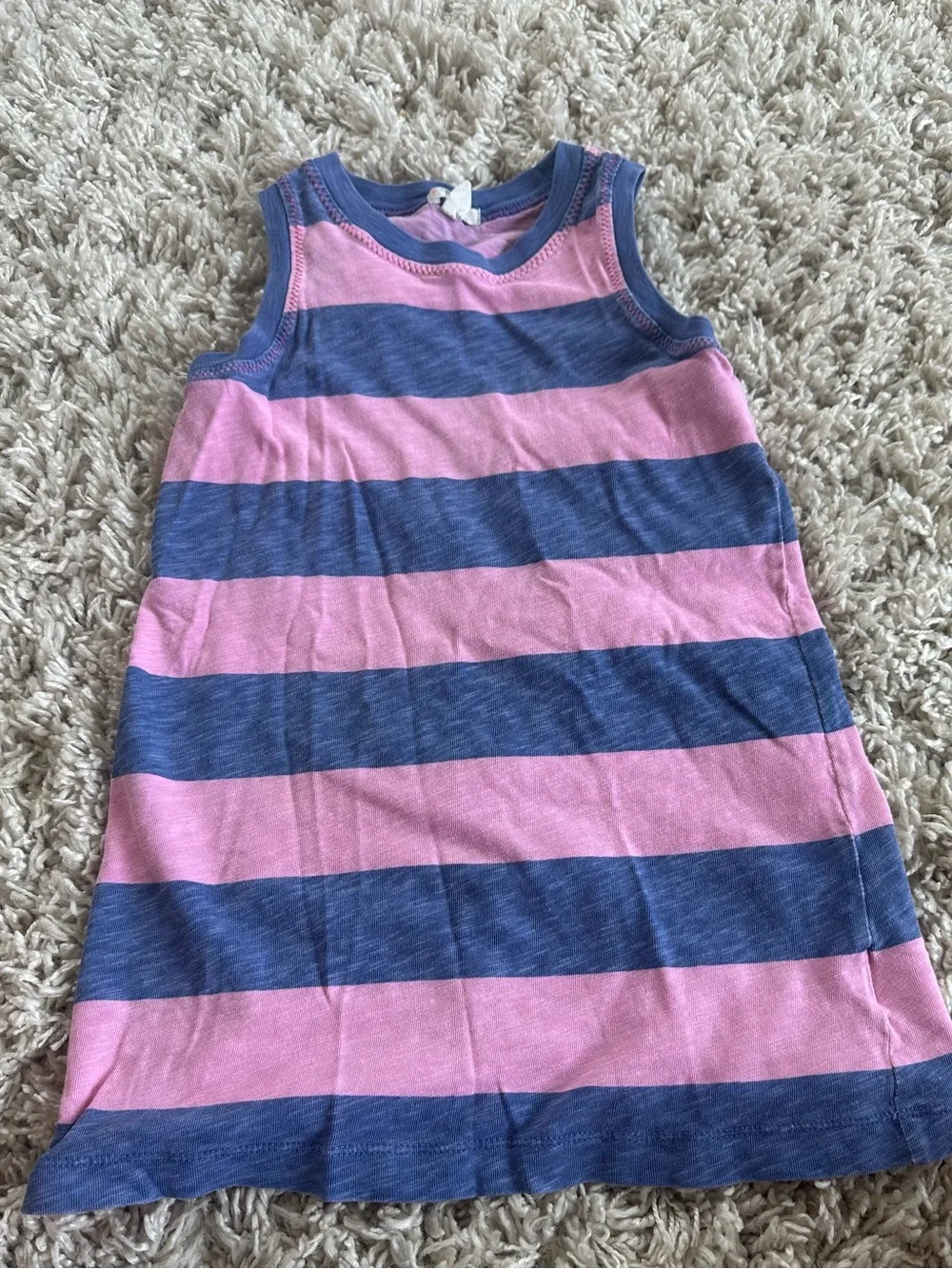 Crewcuts Pink and Blue Striped Sleeveless Tank Dress